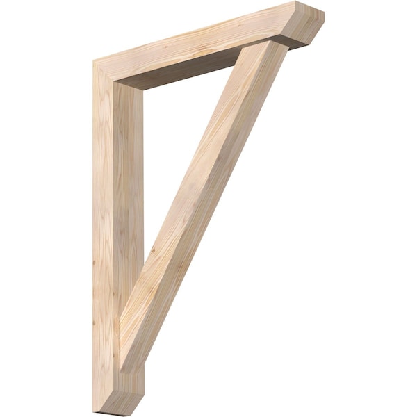 Ekena Millwork Traditional Slat Smooth Bracket w/ Offset Brace, Douglas Fir, 5 1/2"W x 32"D x 44"H BKT0604X32X44TRA06SDF - main